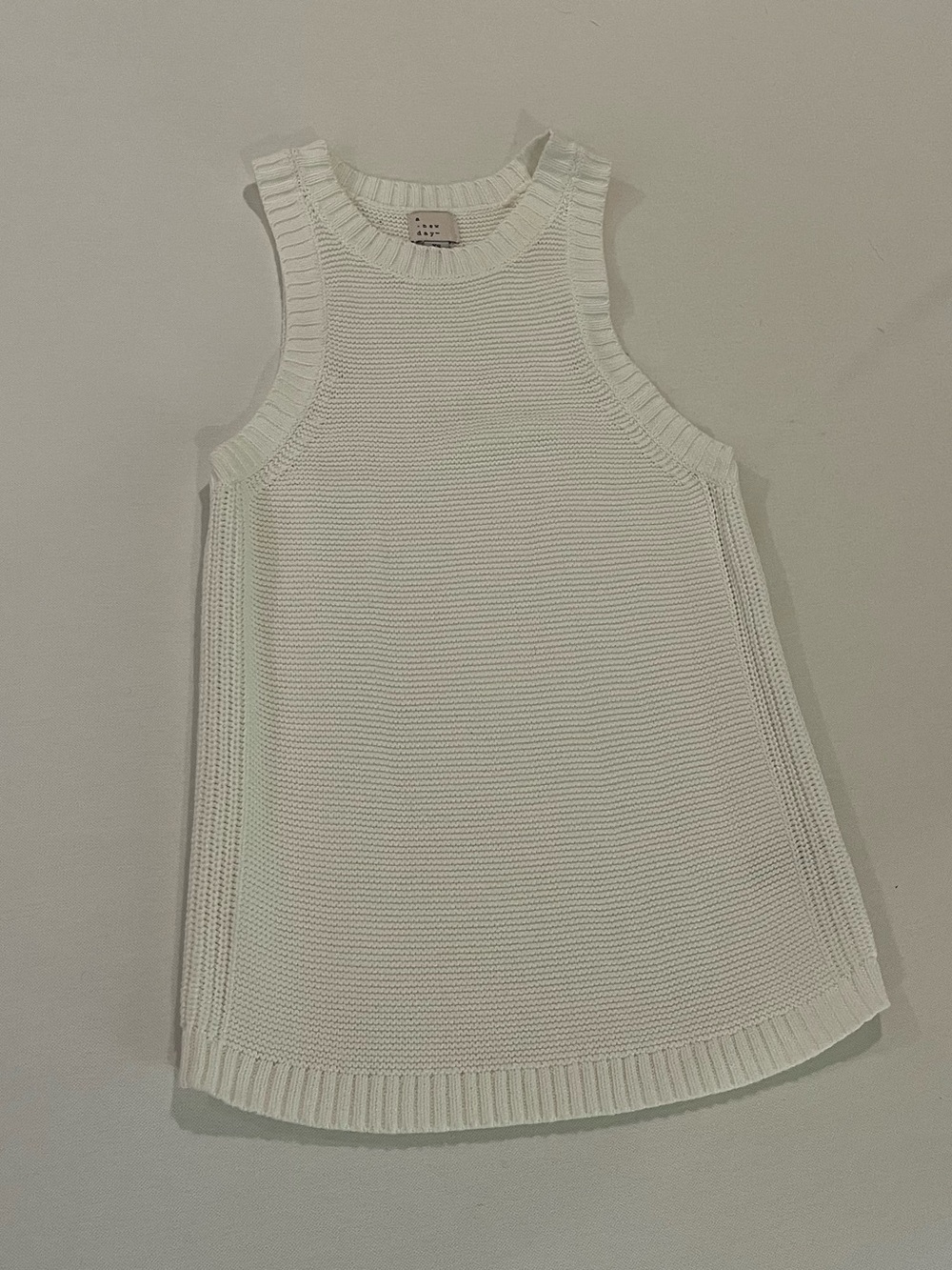 Target A New Day White Knit High Neck Tank - XS